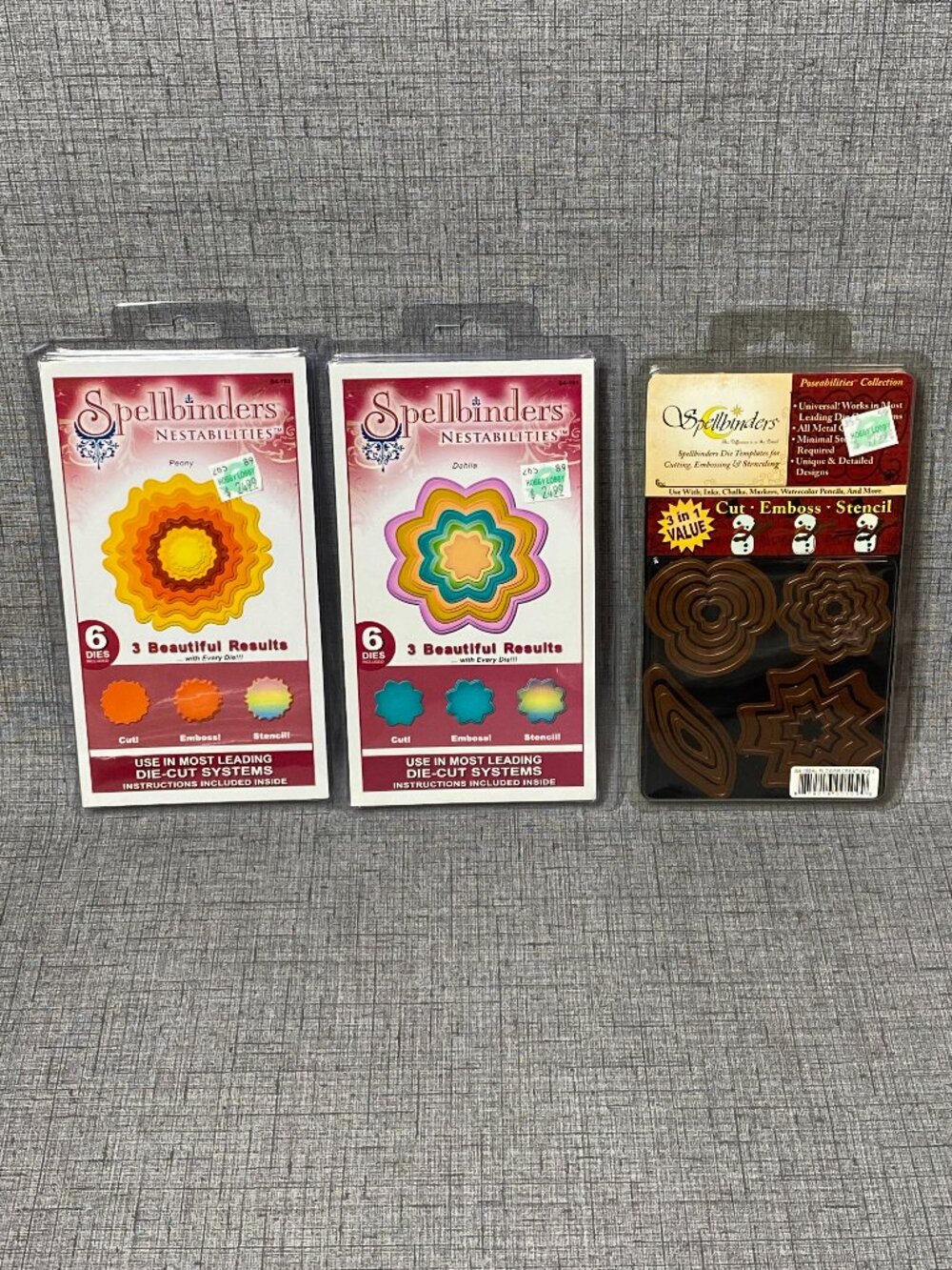 NEW SPELLBINDERS Nestabilities S4 Cutting Dies Christmas Dahila Lot Of 3 NIP